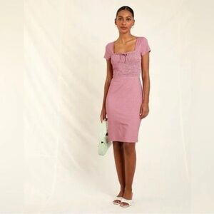 Rouje Vichy Pink Gingham Dress in size 34/0/XS